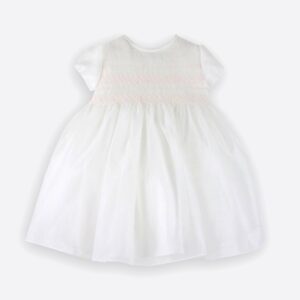 VESTIDO BEBE EN ORGANZA BORDADO A MANO